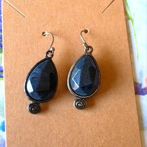 Elegant Blue Teardrop Earrings